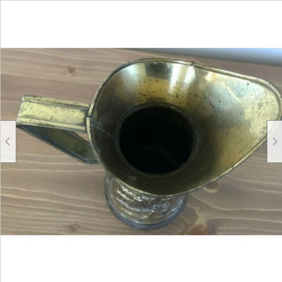 6" Peerage England Brass Pitcher w/ Embossed Nautical Ship Lighthouse Scene - Picture 3 of 8